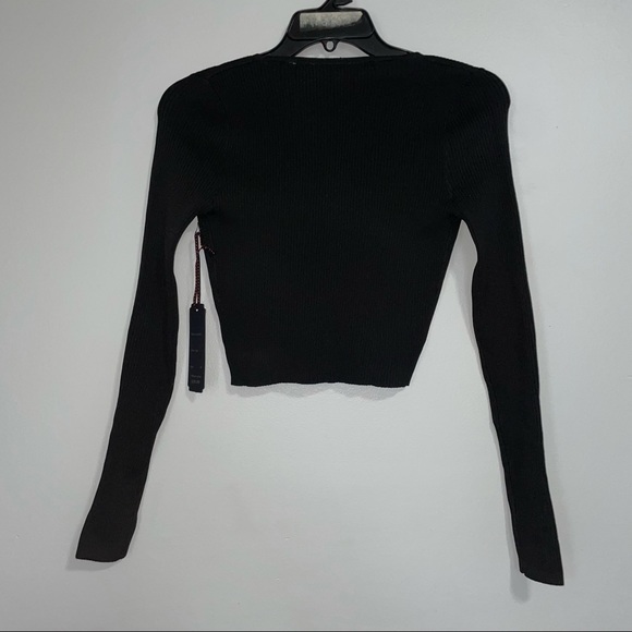 Black Button Front Long Sleeve - Picture 6 of 6